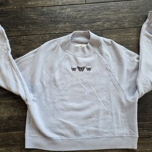 #545 Hollister Gray Sweatshirt with Butterfly Embroidery